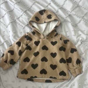 Carter's Tan and Black Heart Print Hoodie